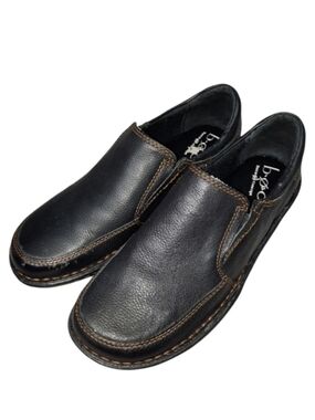 BOC Black Leather Slip-On Moc Loafer SZ 6